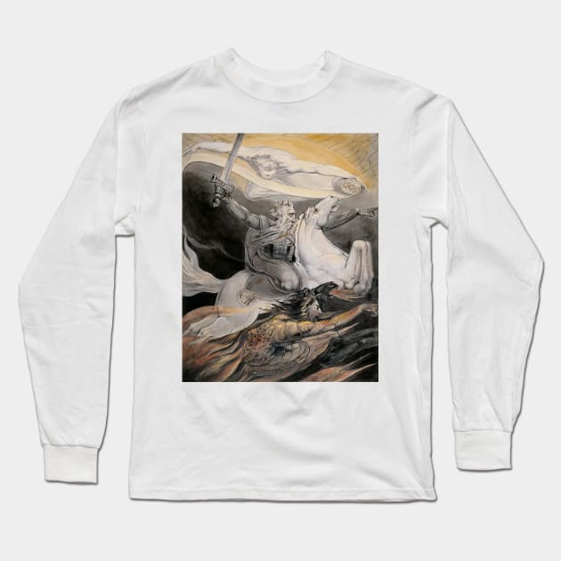 William Blake - Death on a Pale Horse, c.1800 Long Sleeve T-Shirt by MurellosArt